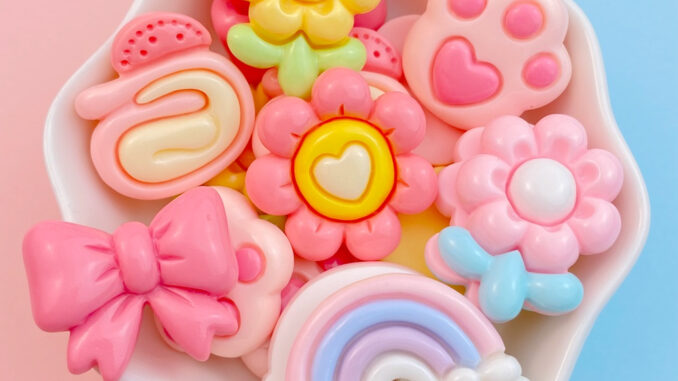 จี้เรซิ่น รูปอุ้งเท้าแมว และหมี สีรุ้ง สําหรับตกแต่งเค้ก จํานวน 10 ชิ้น