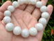 13JA-WH สร้อยข้อมือหยกแท้ กำไลหยกแท้ หยกพม่า หยกขาว เม็ดกลม ประมาณ 13 มิล หยกพม่าแท้100%