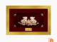 Khongkwan by Aurora  กรอบรูปหมูคู่มงคล 12*18  ซม. ประดับด้วยทองคำแท้ 99.99%