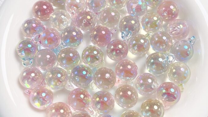 ลูกปัด UV ชุบใส แฮนด์เมด 14 รู สําหรับแขวนตกแต่งรถยนต์ DIY 10 ชิ้น
