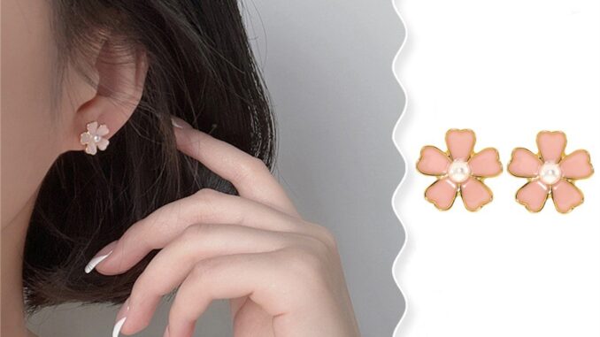A HELLO GIRL ใหม่ ต่างหู รูปดอกซากุระ สีชมพู เรียบง่าย แฟชั่นฤดูใบไม้ผลิ และฤดูร้อน สําหรับเด็กผู้หญิง