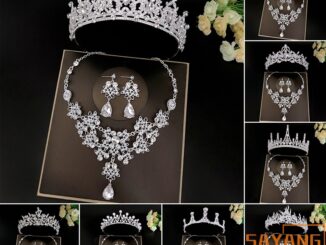 X-H 3pcs/set ชุดมงกุฎเจ้าสาว มงกุฎคริสตัล พร้อมต่างหู แฮนด์เมด หรูหรา สําหรับงานพรอม ปาร์ตี้