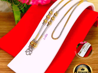สร้อยสแตนเลสเลเซอร์แท้100% สร้อยพระลายผ่าหวาย+เม็ด ขนาด 2.5มิล ห้อยพระได้ 1องค์ 3องค์ 5องค์ ความยาว 16-36นิ้ว