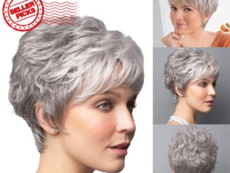 ใหม่ วิกผมสั้น หยิกธรรมชาติ สีเทา สีเงิน แฟชั่นสําหรับผู้หญิง X4M8