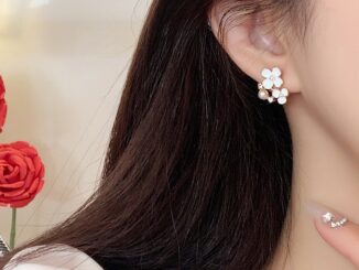 ใหม่ ต่างหู แบบคลิปหนีบ ประดับมุก ลายดอกไม้ ไม่มีรู สําหรับผู้หญิง CEa556 2023