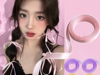 ยางรัดผมหางม้าถัก ริบบิ้นยาว หลากสี เครื่องประดับ สําหรับนักเรียน ผู้หญิง 1 ม้วน