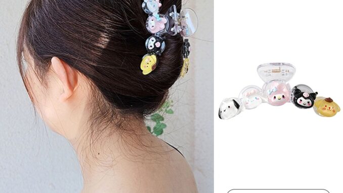คลิปผมนักเรียนการ์ตูนน่ารัก Sanrio คลิปหนีบผมขนาดใหญ่สำหรับสุภาพสตรีหยิกคลิปฉลาม