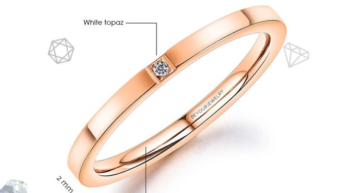 สวยปัง Liona ring pink gold แหวนพลอยมินิมอล 2 มิล ขอบเหลี่ยม เสริมดวง ไม่ลอก ไม่ดำ ไม่แพ้
