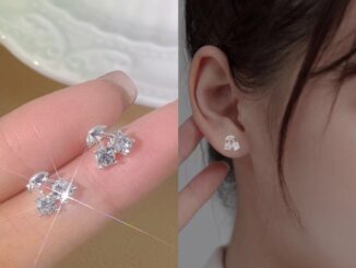 [YY] ใหม่ ต่างหูเงิน S925 จี้รูปเชอร์รี่น่ารัก ประดับเพชร เรียบง่าย เข้ากับทุกการแต่งกาย ทันสมัย 2022