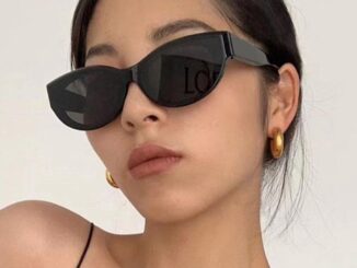 Lovito แว่นกันแดดผู้หญิง สไตล์ลำลอง สีพื้น เบสิก LNA32304 (สีดำ)