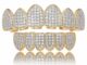 ฮิปฮอปฟันเครื่องประดับจัดฟันฟันGrillzชุดซิลเวอร์โกลด์เพชรเพทายเครื่องประดับพังก์คอสเพลย์ปาร์ตี้ของขวัญ