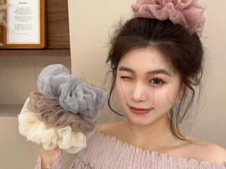 ยางรัดผมหางม้า แบบตาข่ายคู่ ไร้รอยต่อ ยืดหยุ่นสูง ขนาดใหญ่ สไตล์เกาหลี ฝรั่งเศส เรโทร เครื่องประดับ สําหรับผู้หญิง