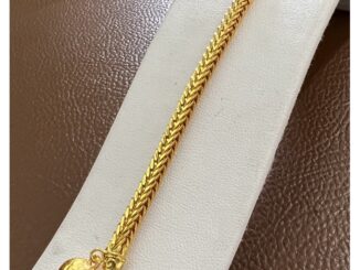 ข้อมือทองหุ้มลายสี่เสาตันหนักประมาณ1บาท แถมฟรีตะของทองปั้มความยาวข้อมือรวมตะขอ งานดีมีคุณภาพเกรดพรีเมียม