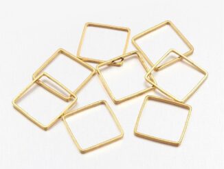 แหวนทองเหลือง ทรงสี่เหลี่ยม สีทอง ขนาด 10x10x1 มม. 20~100 ชิ้น