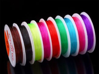 สายเชือก สีพื้น แบบยืดหยุ่น สําหรับทําเครื่องประดับ ขนาด 0.6 - 1 มม.