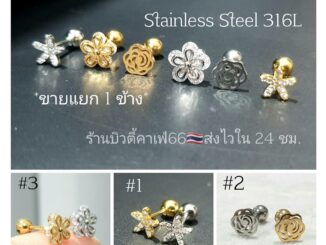 HH8 (1ข้าง) จิวปีกหู ต่างหูเพชร  Helix