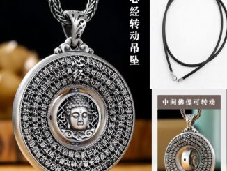 ♥ของแท้ สร้อยคอ จี้รูปหัวพระพุทธรูปหัวใจ หมุนได้ ปลอดภัย อินเทรนด์ สําหรับผู้ชาย และผู้หญิง