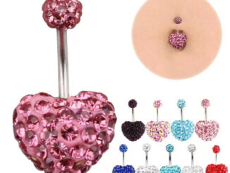 จิวสะดือ Heart Shaped Navel Ring Navel Piercing Stainless Steel Belly Piercing Women Jewelry Beach
