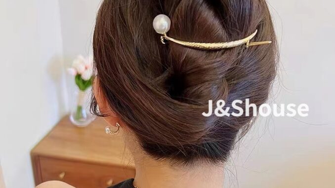 KF442 Korean metal pearl gold and silver arc shape hairpins hair clip accessories