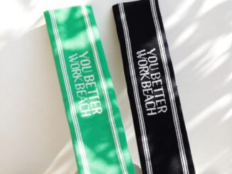 Headband ‘You Better Work Beach’ ผ้า cotton หนาสองชั้นขนาดใหญ่พิเศษ (เขียว