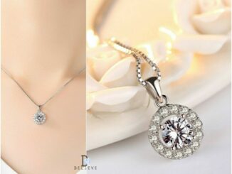 สร้อยคอจี้กลมล้อมเพชร 1 กะรัต   เพชรCZสวิสแท้ 18K