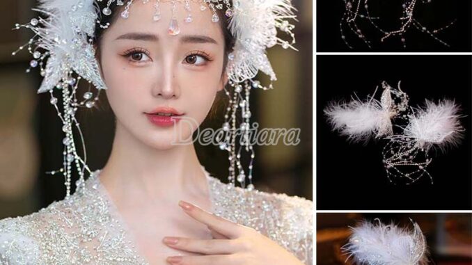 คลิปหนีบผ้าลูกไม้ ประดับพู่ขนนก สีขาว แฮนด์เมด สําหรับชุดแต่งงานเจ้าสาว คลิปหนีบผ้าลูกไม้ ประดับพู่ขนนก สีขาว แฮนด์เมด สําหรับชุดแต่งงานเจ้าสาว