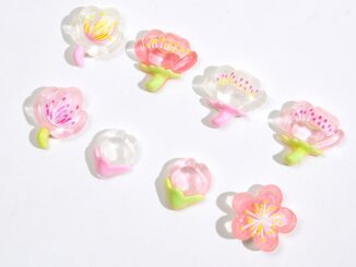 Peacellow ดอกซากุระเรซิ่น ขนาดเล็ก 10 ชิ้น สําหรับตกแต่งบ้าน เค้ก โทรศัพท์ DIY