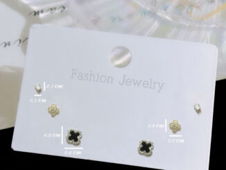 พร้อมส่ง   ต่างหู 1 เซ็ต ได้ 3 คู่ งานเพชร CZ สีทองทั้งเซ็ตนะคะ