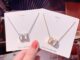 สร้อยรุ่นใหม่ 18k Hดีไซน์เก๋ สวย ตัวอักษร H เครื่องประดับไม่ซีดจาง สร้อยคอจี้หัวใจ  สไตล์เกาหลี
