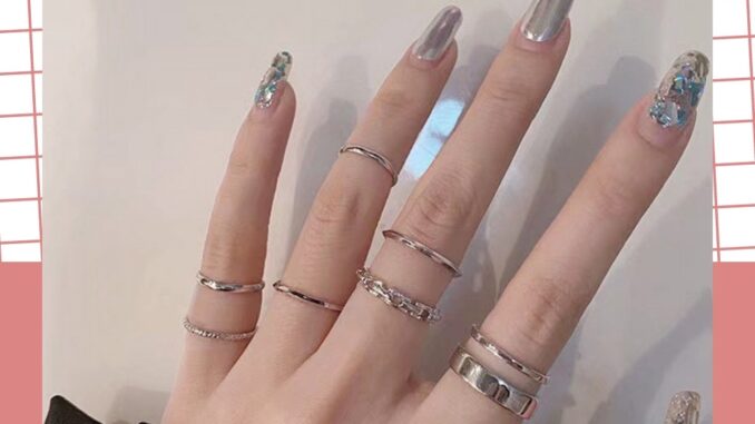 Chaoku ชุดแหวน ไร้สี สไตล์เกาหลี ฮิปฮอป เครื่องประดับ สําหรับผู้หญิง นักเรียน