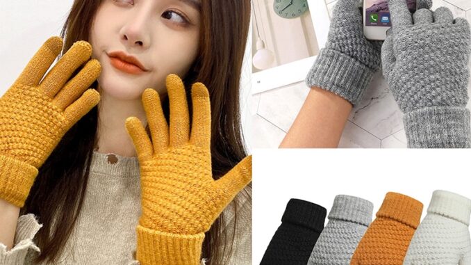 [gavinyears] ถุงมือผ้าถัก กันลม กันความหนาว เต็มนิ้ว ให้ความอบอุ่น เหมาะกับฤดูหนาว สําหรับผู้หญิง และผู้ชาย 1 คู่