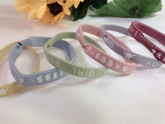 ยางรัดผม ลายอักษร เชือกผูกผม สุ่มสี  G037