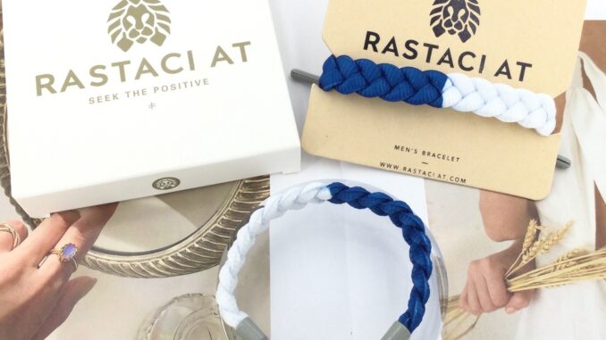 RASTAClAT สร้อยข้อมือถักพร้อมกล่องพรีเมี่ยมสีขาวสีน้ําเงินจับคู่ STRIPES STARS Series รุ่นพิเศษสร้อยข้อมืออุปกรณ์ทอสําหรับผู้ชายทุกวัย ผู้หญิง