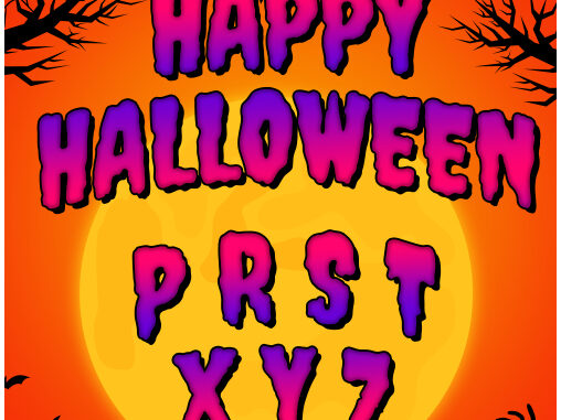 ตัวรีดติดเสื้ออักษร  P - Z  FP001F ตรีมฮาโลวีน Halloween  ‍♀ รีดง่ายรีดติดทุกเนื้อผ้า