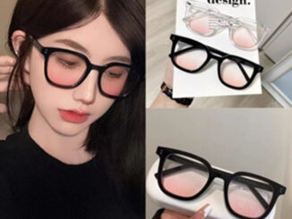 COD-ในไทย แว่นตากันแดด กรอบสีดําไล่โทนสี สีชมพู น่ารัก ป้องกันแสงแดด insสไตล์เกาหลี สไตล์ใหม่นักเรียนสำหรับผู้หญิงKrismi