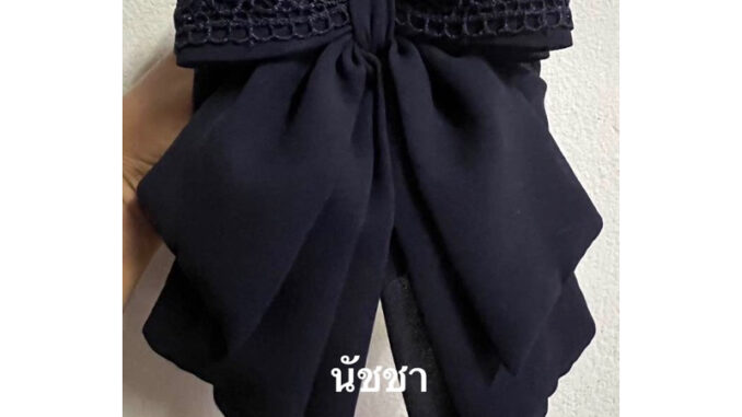 เน็ตติดผมผ้าชีฟองสีกรม