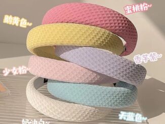 พร้อมส่งในไทย ที่คาดผมรังผึ้ง ที่คาดผมฟองน้ำ สีพื้น สีพาสเทล ลายตาราง ขนาด 3 cm สไตล์เกาหลี มี 6 สี ให้เลือก