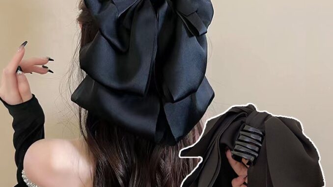 [Magpie] กิ๊บติดผมหางม้า ผ้าซาติน ประดับโบว์ ขนาดใหญ่ สําหรับผู้หญิง