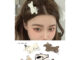 กิ๊บติดผม อะคริลิก รูปทรงหน้าน้องๆ ลายหินอ่อน สไตล์เกาหลี (2ชิ้น)