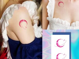 สติกเกอร์รอยสักชั่วคราว ลายดาวเคราะห์ สีชมพู กันน้ํา 7 วัน