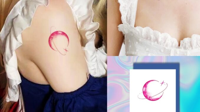 สติกเกอร์รอยสักชั่วคราว ลายดาวเคราะห์ สีชมพู กันน้ํา 7 วัน สติกเกอร์รอยสักชั่วคราว ลายดาวเคราะห์ สีชมพู กันน้ํา 7 วัน