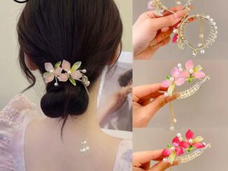 Awaytr กิ๊บติดผมหางม้า โลหะผสม สีชมพู สําหรับผู้หญิง