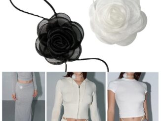 เครื่องประดับ สร้อยคอโชคเกอร์ จี้ดอกไม้ สีเข้ม สําหรับผู้หญิง