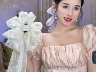 กิ๊บติดผม ประดับโบว์ริบบิ้น ขนาดใหญ่ ลายจุด