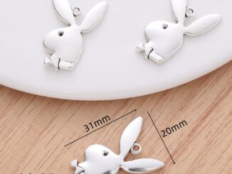 จี้สร้อยคอ ต่างหู รูปกระต่าย สวยหรู แฟชั่นสําหรับผู้หญิง DIY 5 ชิ้น