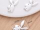 จี้สร้อยคอ ต่างหู รูปกระต่าย สวยหรู แฟชั่นสําหรับผู้หญิง DIY 5 ชิ้น