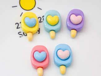 [2 #] Jibbitz Crocs กิ๊บติดผมเรซิ่น รูปไอติม หัวใจ แวววาว แฮนด์เมด DIY อุปกรณ์เสริม สําหรับรองเท้า QP