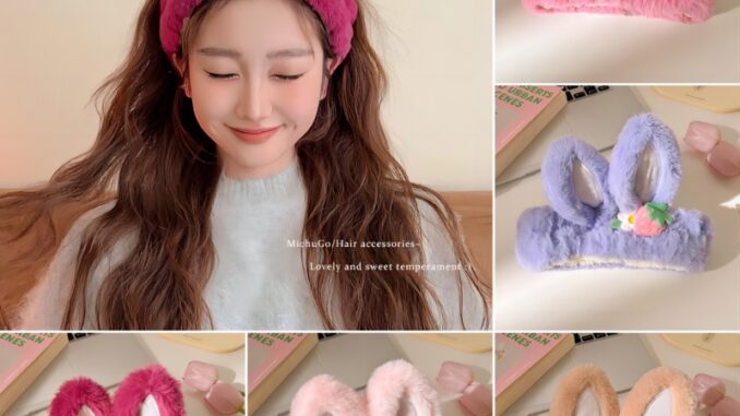 ใหม่ ที่คาดผมหูกระต่ายน่ารัก สตรอเบอร์รี่ หมี ตุ๊กตา ที่คาดผม ล้างเครื่องสําอาง แฟชั่น เด็กผู้หญิง เครื่องประดับผม