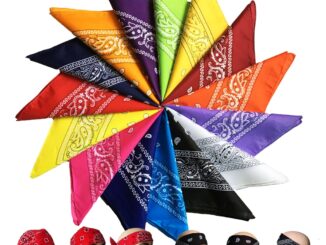 ผ้าเช็ดหน้าวินเทจ ผ้าโผกหัว ผ้าพันคอ Cotton ลายลูกน้ำ paisley ใช้โพกหัวผูกผมชิคๆ