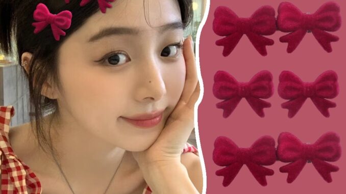 กิ๊บติดผม ผ้ากํามะหยี่ ประดับโบว์น่ารัก สีแดง สไตล์เกาหลี แฟชั่นยอดนิยม สําหรับผู้หญิง เหมาะกับงานปาร์ตี้คริสต์มาส Y2K